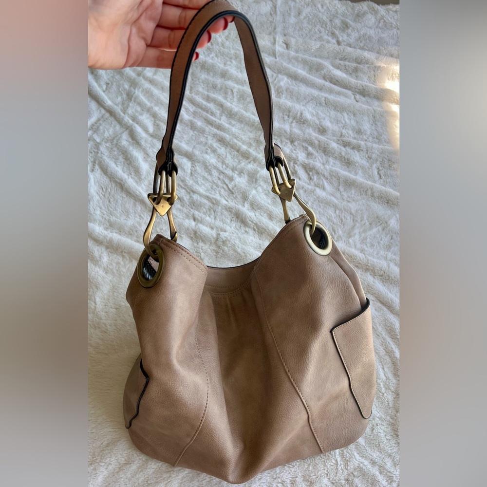 Tan Hobo Style Tote Bag